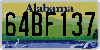 AL license plate 64BF137