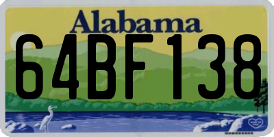AL license plate 64BF138