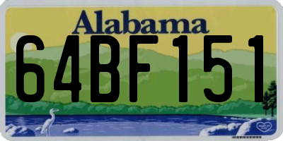 AL license plate 64BF151