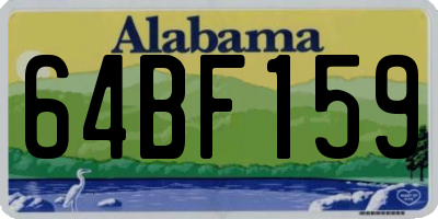 AL license plate 64BF159