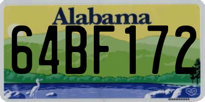AL license plate 64BF172