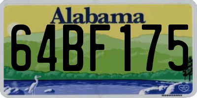 AL license plate 64BF175