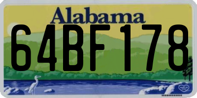 AL license plate 64BF178