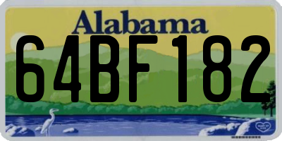 AL license plate 64BF182