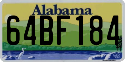 AL license plate 64BF184