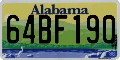 AL license plate 64BF190