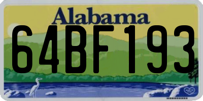 AL license plate 64BF193