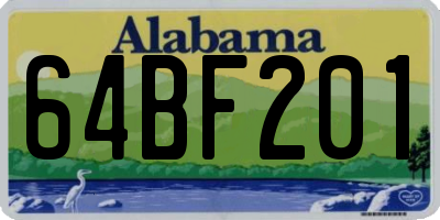 AL license plate 64BF201