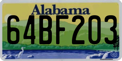 AL license plate 64BF203