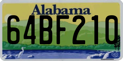 AL license plate 64BF210