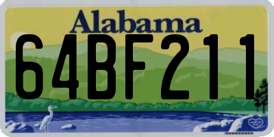 AL license plate 64BF211