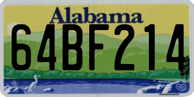 AL license plate 64BF214
