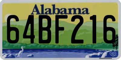 AL license plate 64BF216