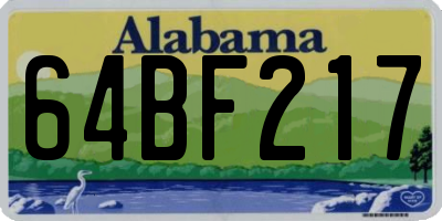 AL license plate 64BF217