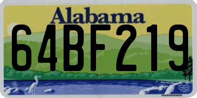 AL license plate 64BF219
