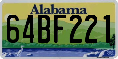 AL license plate 64BF221