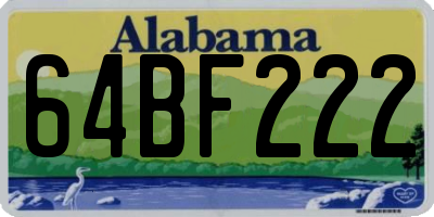 AL license plate 64BF222