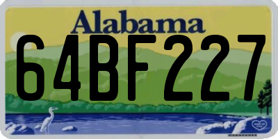 AL license plate 64BF227
