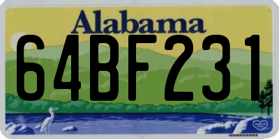 AL license plate 64BF231