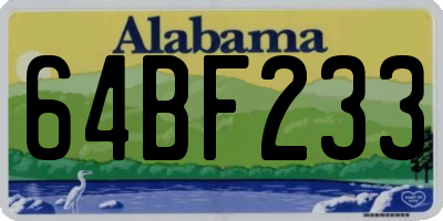AL license plate 64BF233