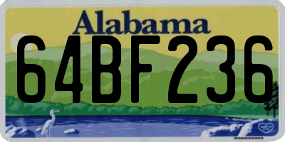 AL license plate 64BF236