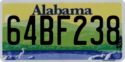 AL license plate 64BF238