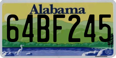 AL license plate 64BF245
