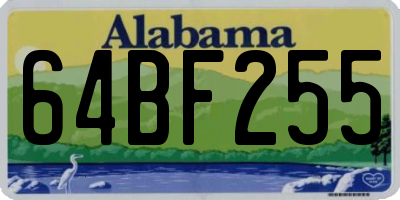 AL license plate 64BF255