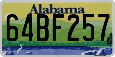 AL license plate 64BF257