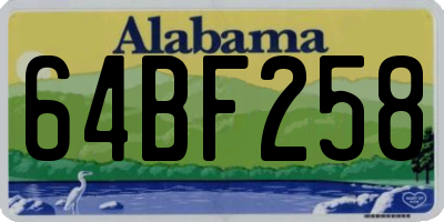 AL license plate 64BF258