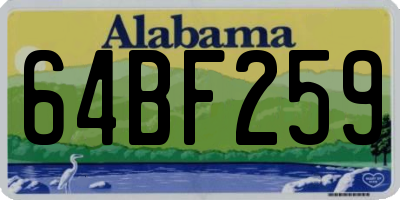 AL license plate 64BF259