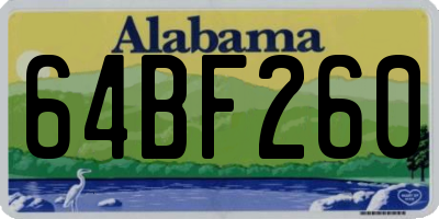 AL license plate 64BF260