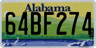 AL license plate 64BF274