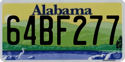 AL license plate 64BF277