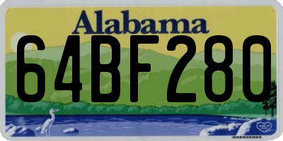AL license plate 64BF280