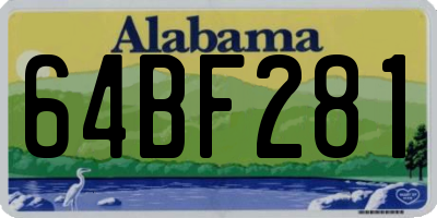 AL license plate 64BF281