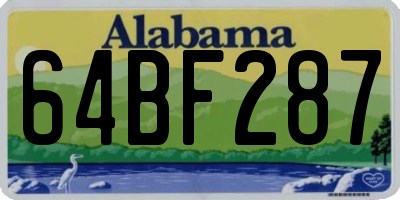 AL license plate 64BF287
