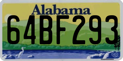 AL license plate 64BF293