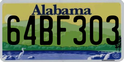 AL license plate 64BF303