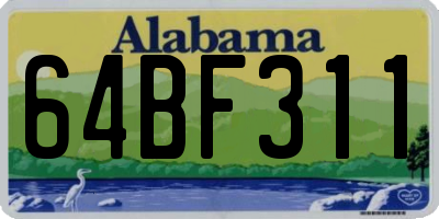 AL license plate 64BF311