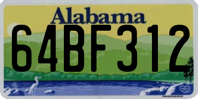 AL license plate 64BF312