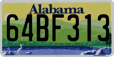 AL license plate 64BF313