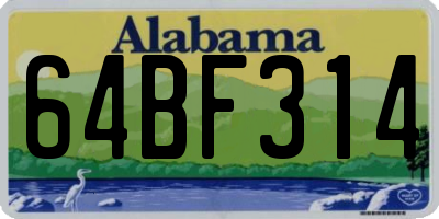 AL license plate 64BF314