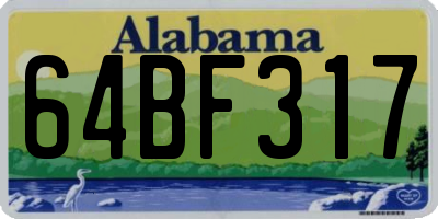 AL license plate 64BF317