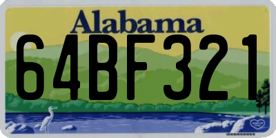 AL license plate 64BF321