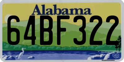 AL license plate 64BF322