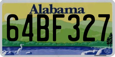 AL license plate 64BF327