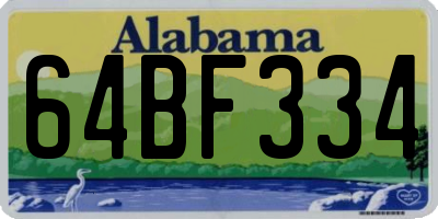 AL license plate 64BF334