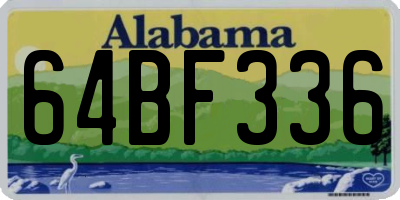 AL license plate 64BF336
