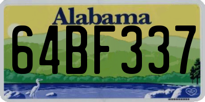 AL license plate 64BF337